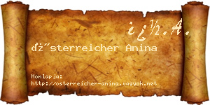 Österreicher Anina névjegykártya